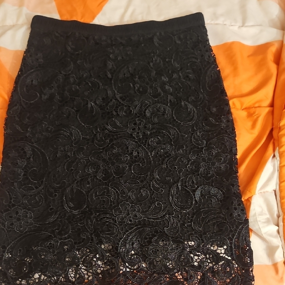 Forever 21 Black Midi Embellished Pencil Skirt